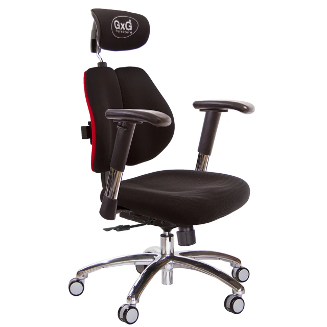 GXG 吉加吉GXG 吉加吉 雙軸枕 雙背電腦椅 鋁腳/2D滑面金屬扶手(TW-2604 LUA6)