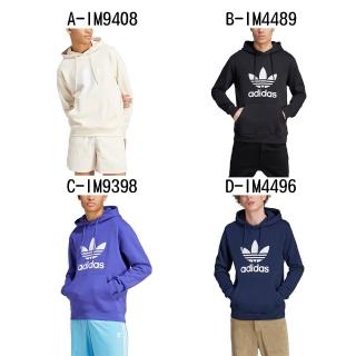 【adidas 愛迪達】連帽長袖T恤 外套 TREFOIL HOODY 男女 A-IM9408 B-IM4489 C-IM9398 D-IM4496 精選十款