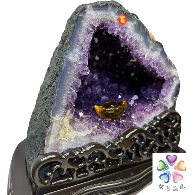 恬芯晶品】8.65kg精選巴西火型紫水晶洞新居財位擺設XA15(紫鈦晶晶洞