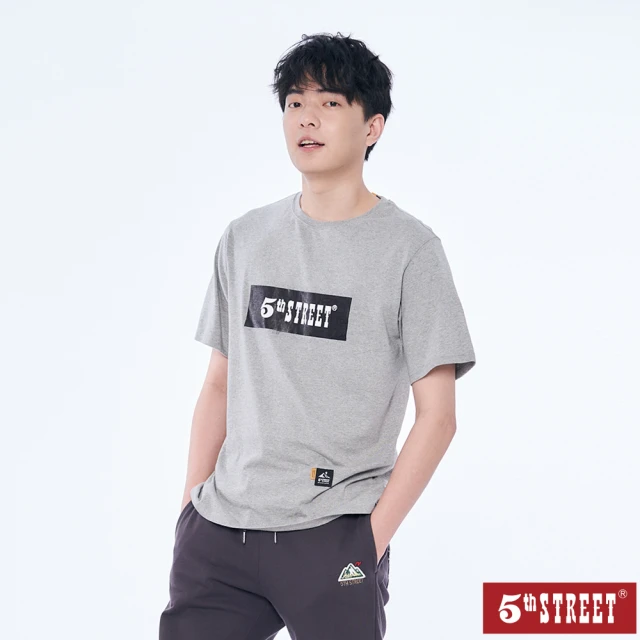 5th STREET 男裝露營工具熱感應短袖T恤-灰色(山形系列)