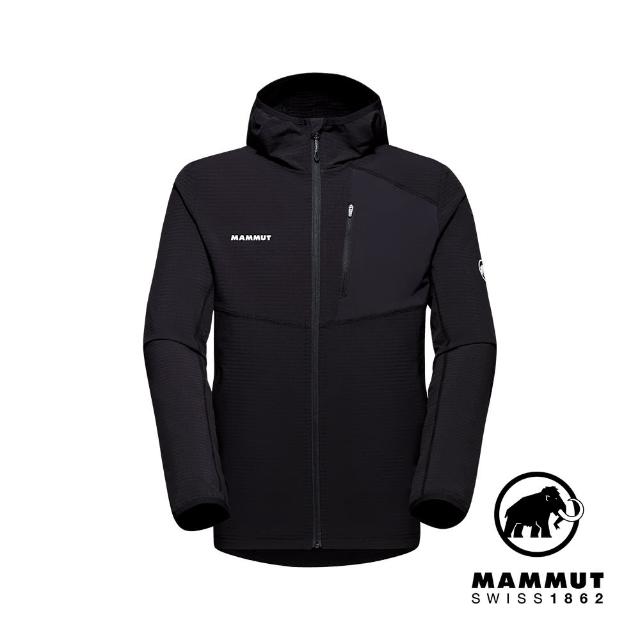 【Mammut 長毛象官方直營】Madris Light ML Hooded Jacket 防風刷毛連帽外套 黑色 男款 #1014-03841