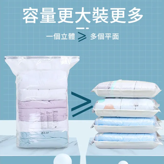 【Mass】太力免抽氣真空立體壓縮袋 換季衣物棉被壓縮袋 旅行手壓真空袋 衣服收納袋(多入組)