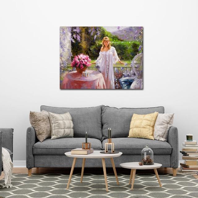 【御畫房】陽光花園 國家一級畫師手繪油畫60×80cm(VF-159)