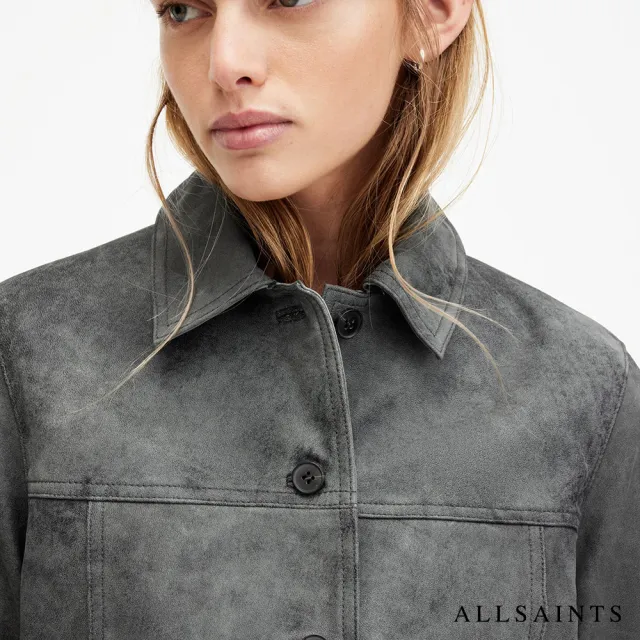 【ALLSAINTS】REMY 細緻羊皮復古寬鬆麂皮外套皮衣 WL586Z(舒適版型)