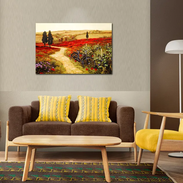 【御畫房】紅花地 國家一級畫師手繪油畫60×90cm(VF-06)