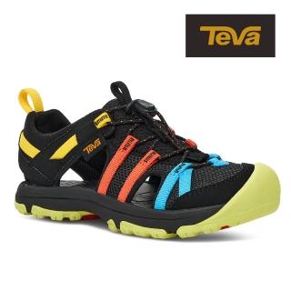 【TEVA】雙11☆中/大童護趾涼鞋 多功能護趾運動涼鞋/雨鞋/水鞋/童鞋 Manatee 原廠(多彩黑-TV1019403CBLKM)