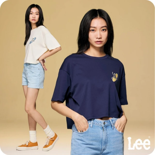 LeeLee 官方旗艦 女裝 短袖T恤 / COFFEE AND SURF 共2色 季節性版型(LB402039173 / LB402039179)