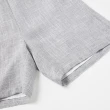 【OUWEY 歐薇】織紋棉麻A字五分褲(灰色；S-L；3241256101)