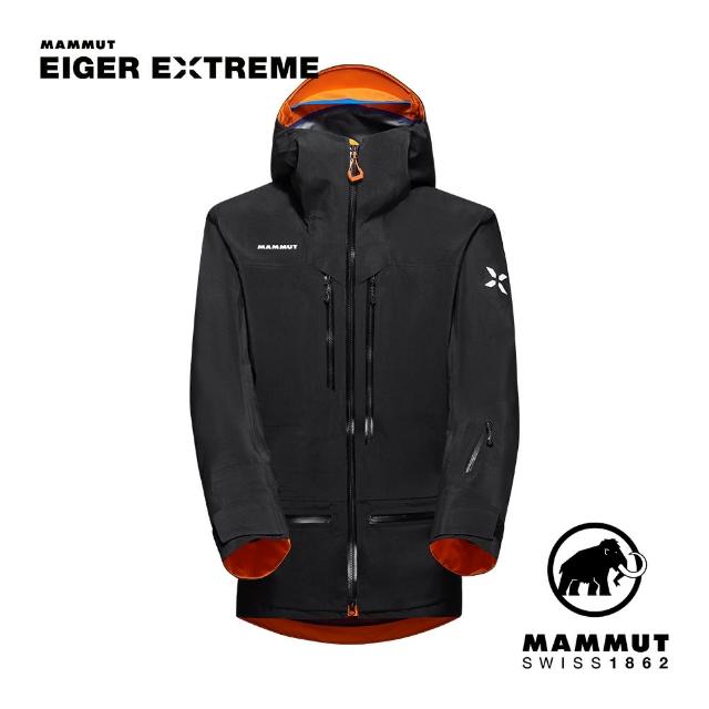 【Mammut 長毛象】Eiger Free Pro HS Hooded Jkt Men 極限艾格GTX防水防風連帽外套 黑色 男款 #1010-30330