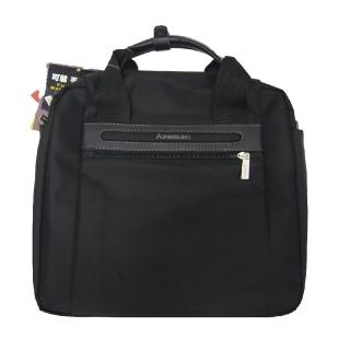 【KAWASAKI】手提斜側包大容量可A4紙12吋平板高單數防水包 尼龍布+皮革活動長背帶提肩斜側