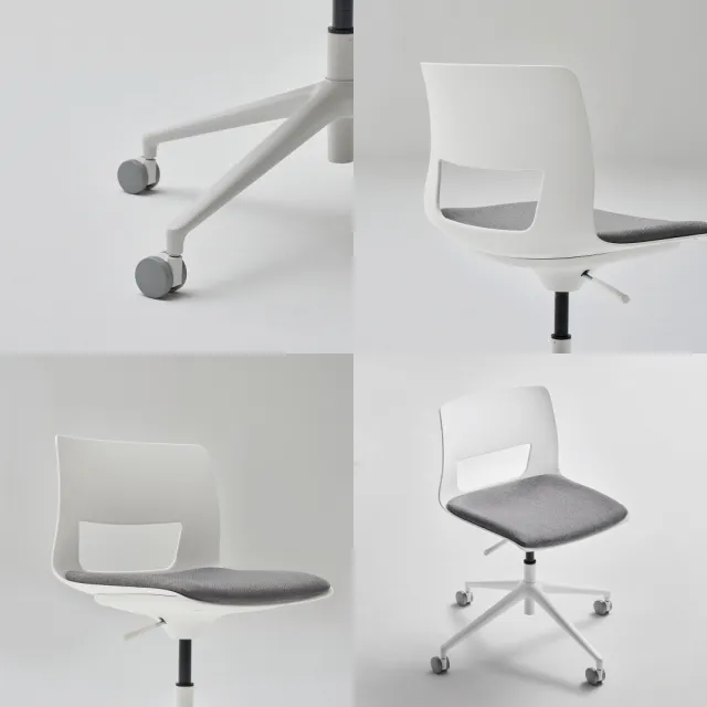 【iloom 怡倫家居】Button Swivel 簡約設計辦公椅(滑輪型 人體工學 電腦椅)