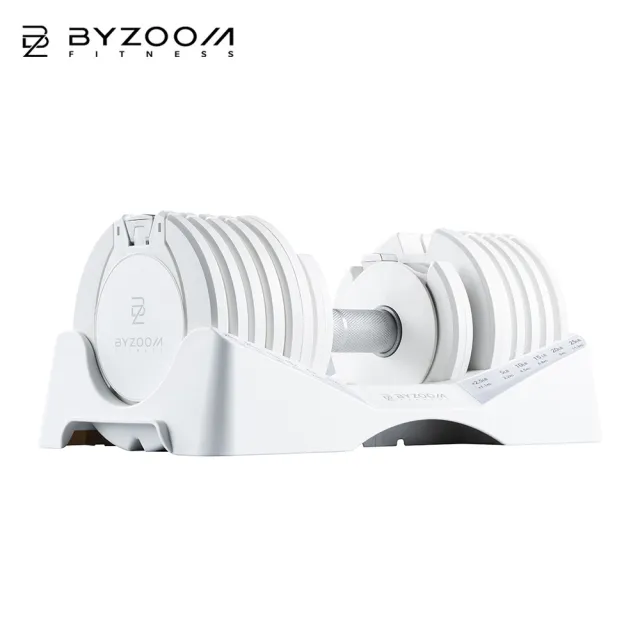【BYZOOM FITNESS】Pure Series27.5LB/12.4KG調整啞鈴-白/黑 單支(BZ-QCD-W/B-27.5LB)