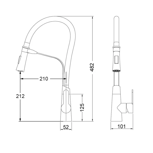 【Morris】304不鏽鋼廚房萬向龍頭(MF-2106BG)