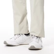 【Lynx Golf】男款彈性舒適素面外觀不對稱後袋Lynx織帶造型平口休閒長褲(二色)