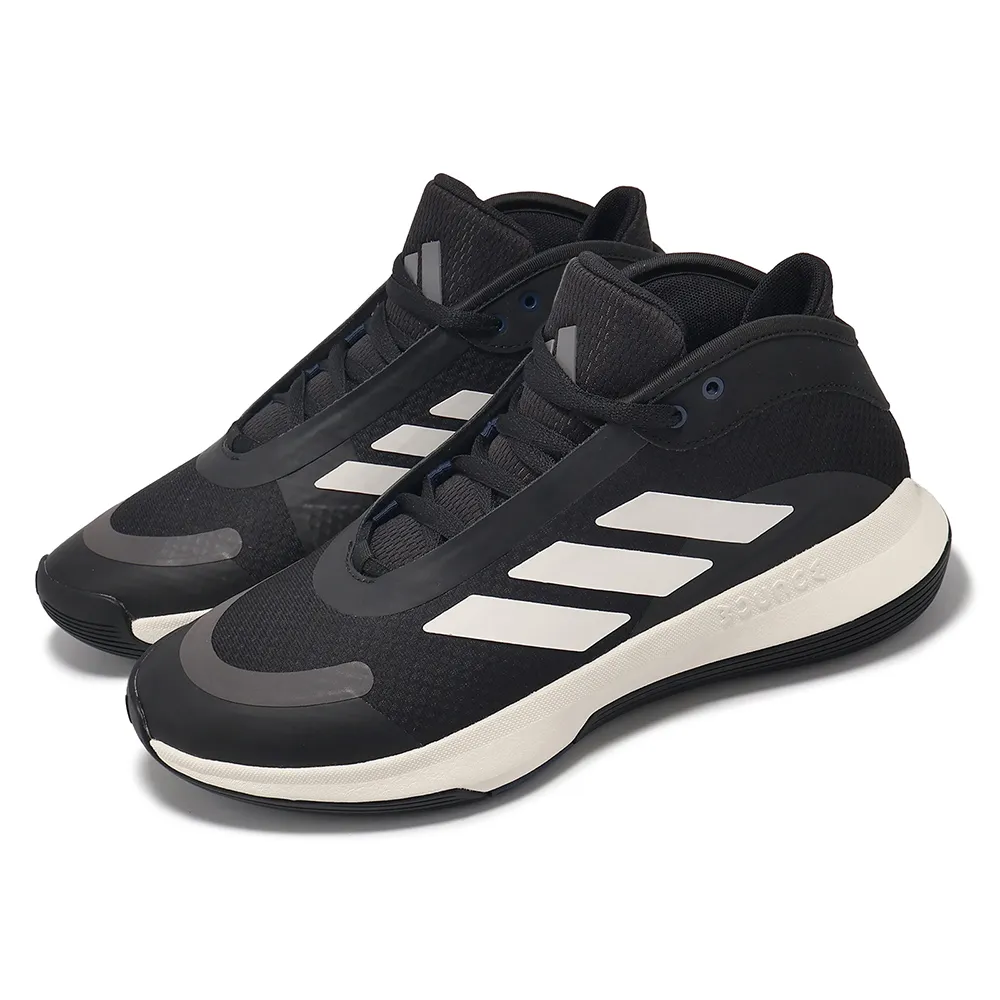 【adidas 愛迪達】籃球鞋 Bounce Legends Low 男鞋 黑 白 皮革 網布 緩震 運動鞋 愛迪達(IE7845)