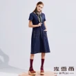 【MYVEGA 麥雪爾】純棉車線大口袋牛仔短洋裝-藍(2024春夏新品)