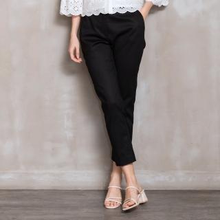 【perng yuh 芃諭名品】*都會面貌 純黑 彈力 窄管褲(2024 SS Collection｜3A春夏 優惠系列)