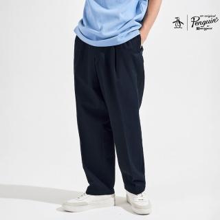 【Munsingwear】企鵝牌 男款藏青色彈性簡約打摺休閒長褲 MGTP8D03