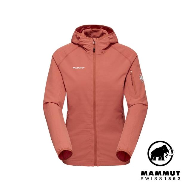 【Mammut 長毛象官方直營】Madris Light ML Hooded Jacket W 防風刷毛連帽外套 磚紅 女款 #1014-03851