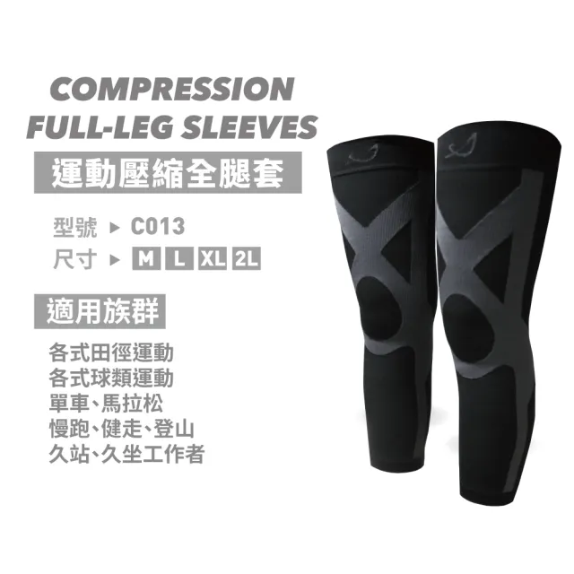 【sNug 給足呵護】運動壓縮全腿套1雙(台灣金選獎/不鐵腿神器/防鐵腿/保護固定肌肉/馬拉松/護膝)
