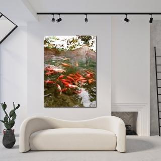 【御畫房】富貴有魚 國家一級畫師手繪油畫80×110cm(VF-66)