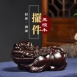 【公母貔貅】黑檀木開運招財貔貅擺件一對(鎮宅 保平安 事業 擋煞 防小人 風水擺設 裝飾 財位 喬遷送禮)