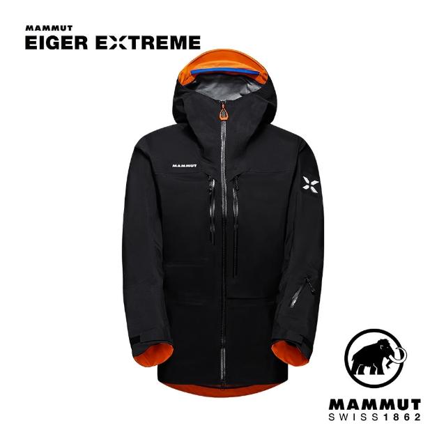 【Mammut 長毛象】Eiger Free Advanced HS Hooded Jkt 極限艾格GTX防水防風連帽外套 黑色 男款 #1010-30300