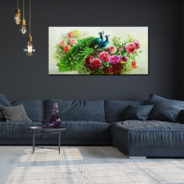 【御畫房】富貴吉祥 國家一級畫師手繪油畫60×120cm(VF-74)