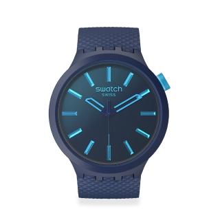 【SWATCH】Swatch BIG BOLD 系列手錶 INDIGO GLOW 男錶 女錶 手錶 瑞士錶 錶(47mm)