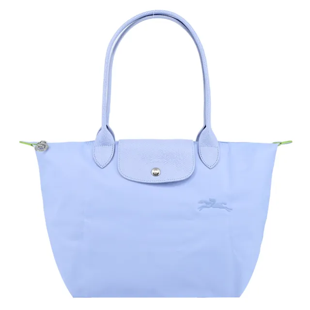 【LONGCHAMP】LE PLIAGE GREEN系列刺繡長把再生尼龍摺疊水餃包(中/多色選)