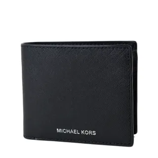 【Michael Kors】男款 燙印LOGO防刮零錢袋短夾-黑色