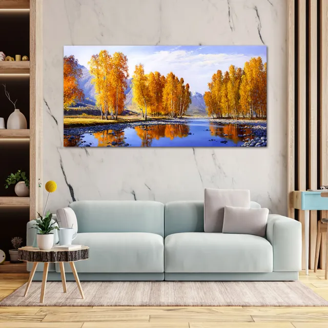 【御畫房】金秋溪水 國家一級畫師手繪油畫60×120cm(VF-124)