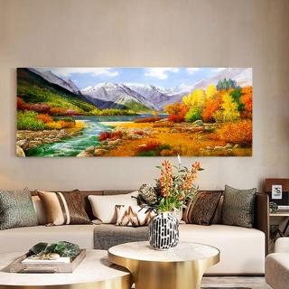 【御畫房】香格里拉 國家一級畫師手繪油畫60×120cm(VF-32)