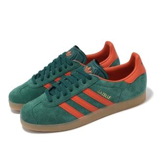 【adidas 愛迪達】休閒鞋 Gazelle Indoor 男鞋 女鞋 綠 橘 復古 麂皮 三葉草 愛迪達(IG6200)