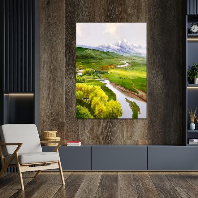 【御畫房】天山溪流 國家一級畫師手繪油畫60×90cm(VF-102)