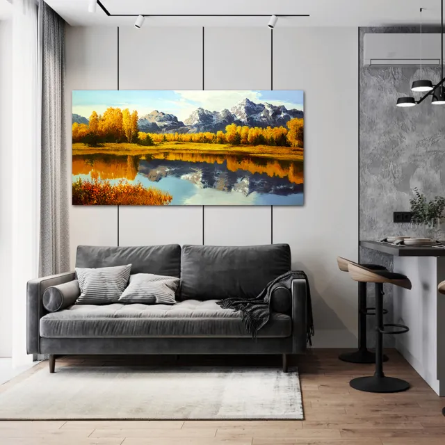【御畫房】湖畔秋色 國家一級畫師手繪油畫60×120cm(VF-131)
