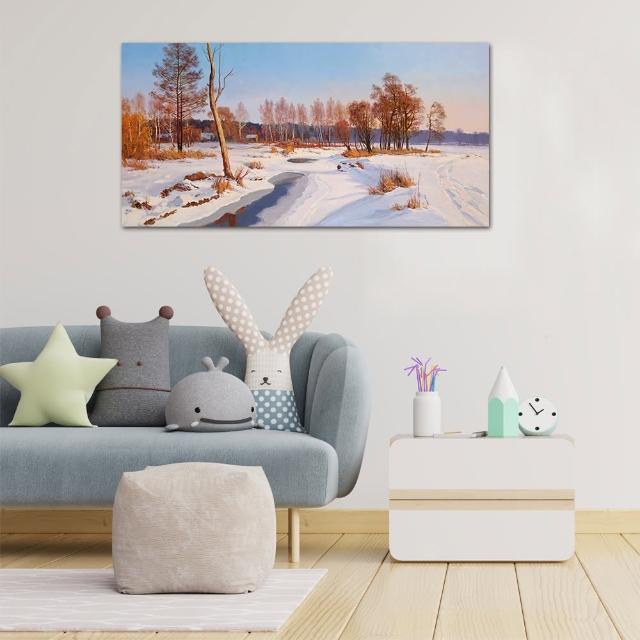 【御畫房】雪鄉 國家一級畫師手繪油畫60×120cm(VF-129)