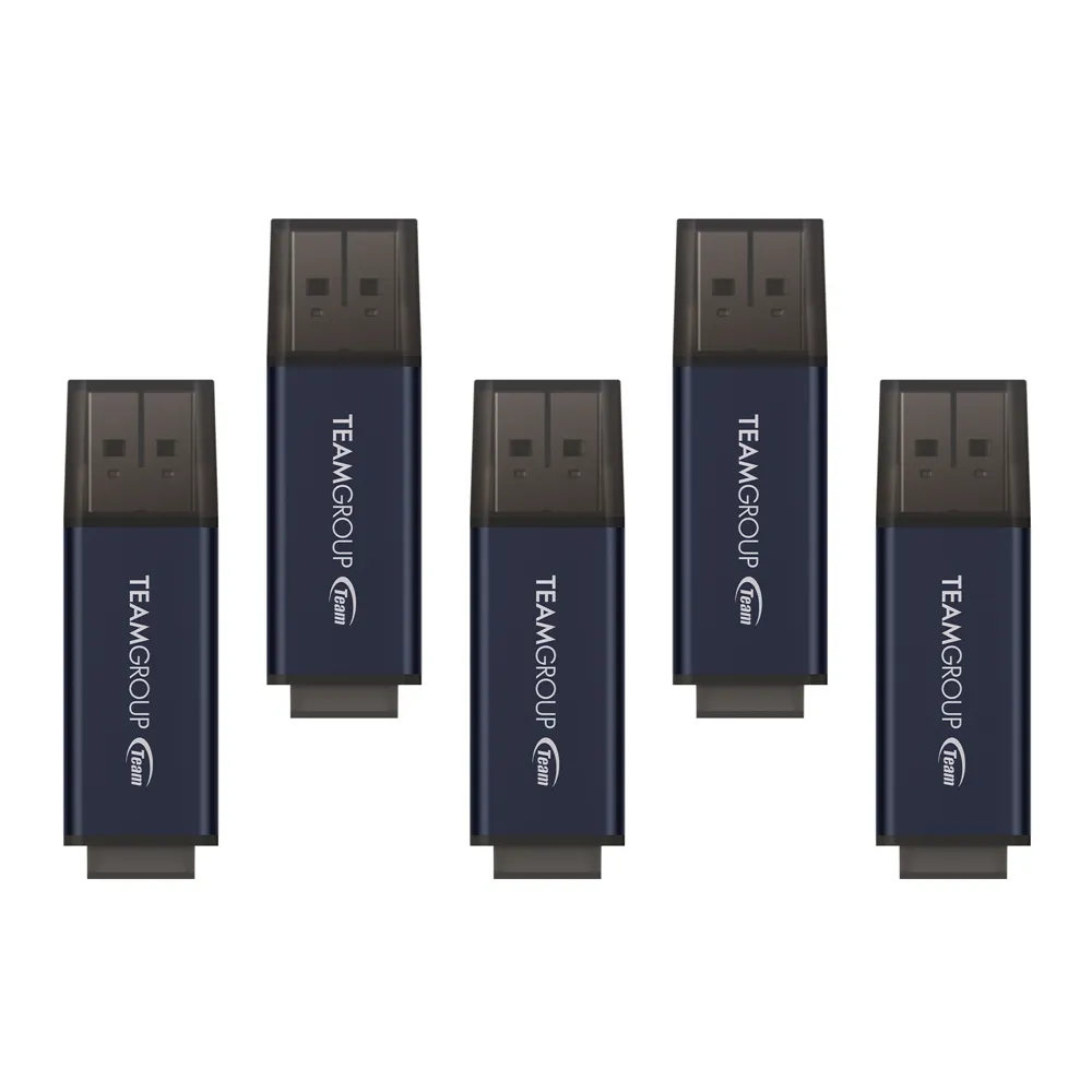 【Team 十銓】C211 64GB 紳士碟 USB 3.2 隨身碟(終身保固五入組)