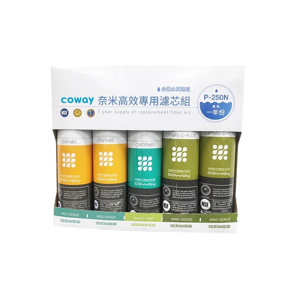 【Coway】奈米高效專用濾芯組8吋一年份(適用P250N、P350N淨水器)