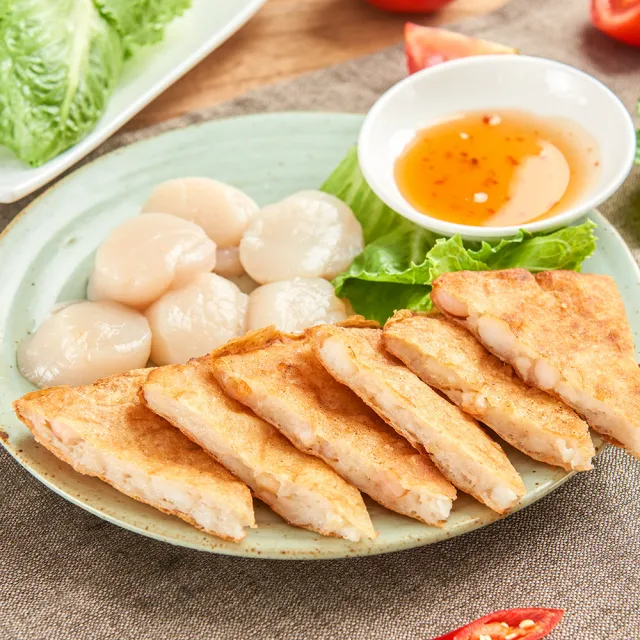 【鮮食家任選】饗福干貝蝦餅(240g/片 共5片)