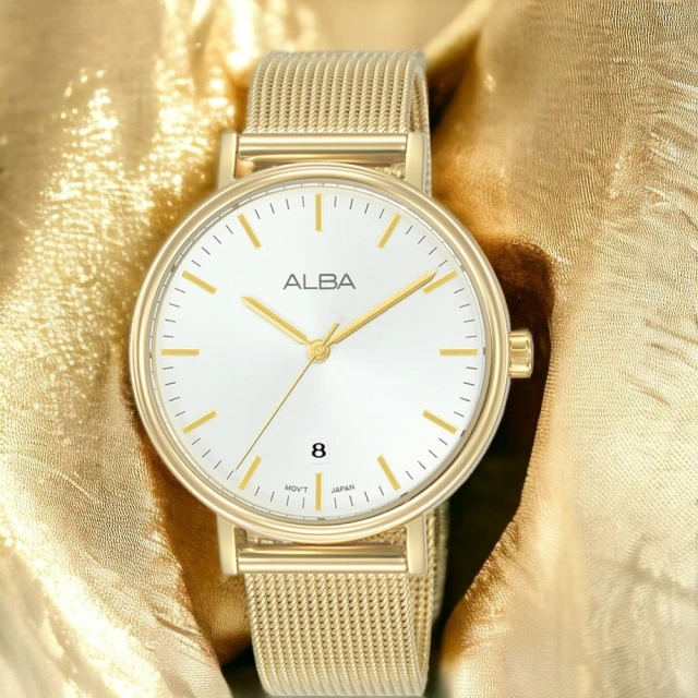 ALBAALBA 雅柏 女王節 時尚 手錶-36mm 金色(VJ32-X342K/AG8N80X1)