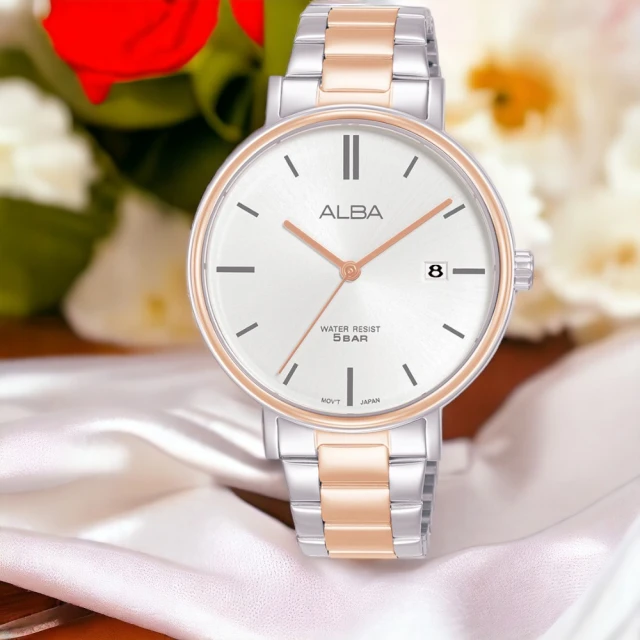 ALBAALBA 雅柏 女王節 禮物 簡約 時尚 手錶-36mm 雙色(VJ32-X342KS/AG8N96X1)