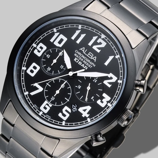 CASIO 卡西歐 超個性十年電力不鏽鋼錶圈造型雙顯錶-黑X
