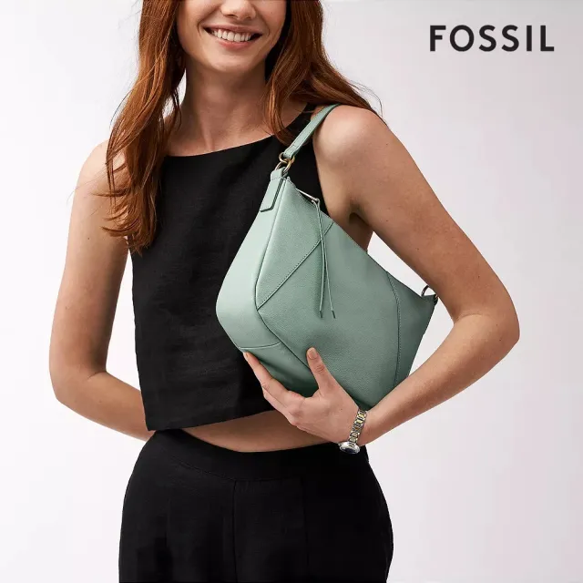 【FOSSIL 官方旗艦館】Skylar 真皮手提側背兩用包-琉璃綠色 SHB2706116