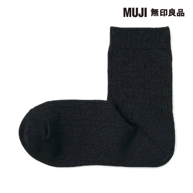 【MUJI 無印良品】女棉混足口柔軟鋸齒花紋直角短襪(共10色)