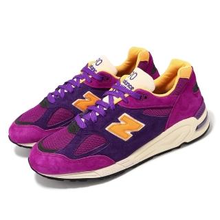 【NEW BALANCE】休閒鞋 990 V2 男鞋 紫 黃 美製 麂皮 網眼 拼接 經典 NB(M990PY2-D)