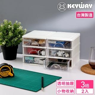 【KEYWAY 聯府】安娜三層收納盒-2入(分類 文具 小物 針線 飾品 MIT臺灣製造)