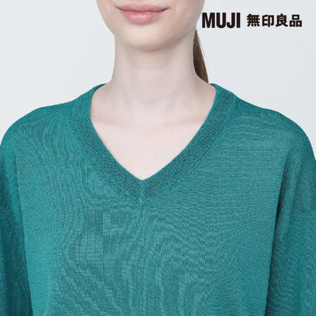 【MUJI 無印良品】女大麻混V領針織衫(共4色)