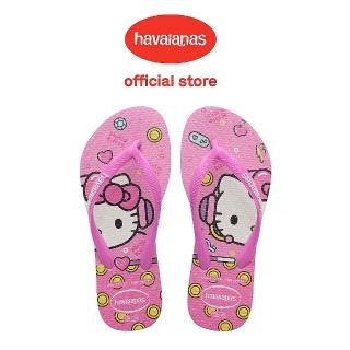 【havaianas 哈瓦仕】拖鞋 童鞋 兒童 夾腳拖 凱蒂貓 Kids Slim Hello Kitty 桃粉 4145748-3991K(哈瓦士)