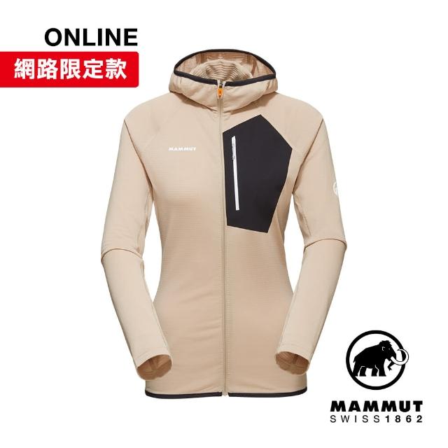 【Mammut 長毛象官方直營】Aenergy Light ML Hooded JKt 輕量保暖連帽外套 薩凡納褐/黑 女款 #1014-05550